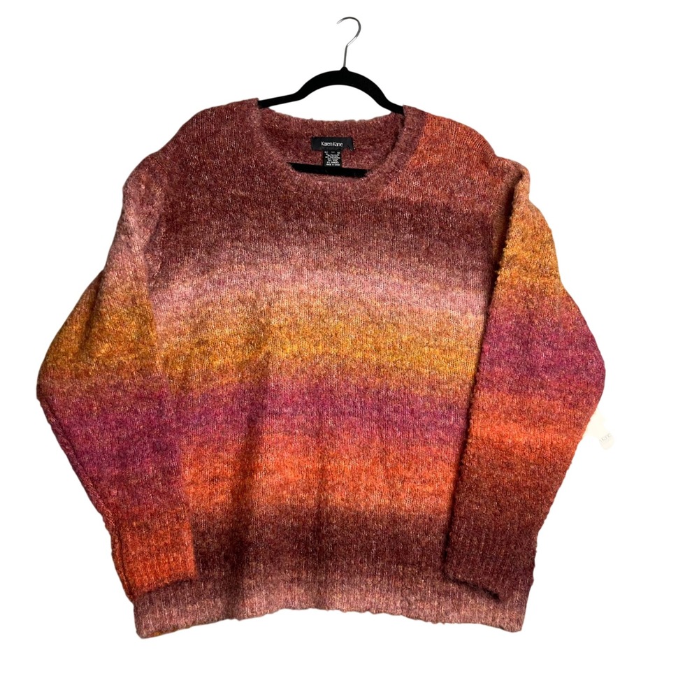 Karen Kane Sweater Girl Ombre Sweater Plus Size 1X Sunset Multi Color‎ NWT